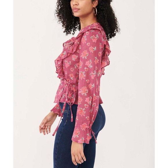 🎉LAST CHANCE🎉 NWT Free People Amanda Ruffle Top / Sultry Combo - Picture 3 of 6